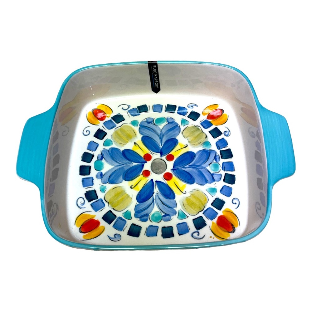 Blue Harbor 8" X 8" morning bloom square Baker Pan Ceramic